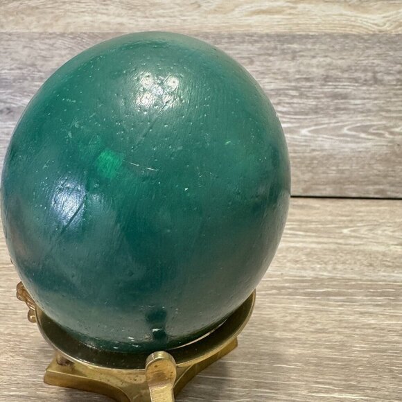 Santa Claus Sweet Face Gourd Hand Painted Christmas Folk Art Decor Signed Brass - Picture 6 of 14